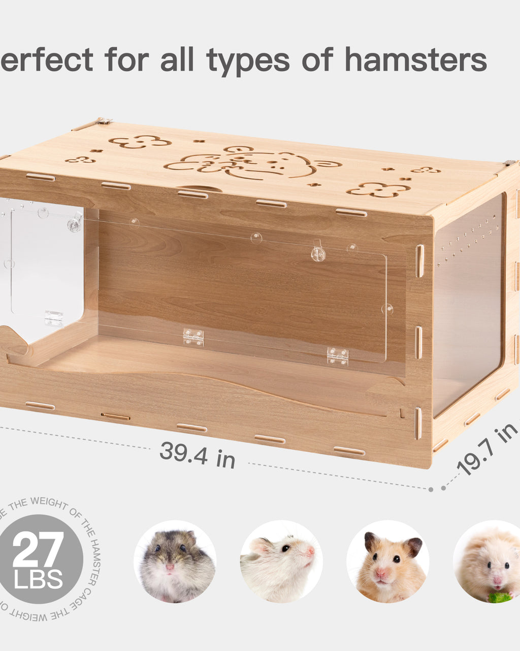 Large wooden online hamster cage